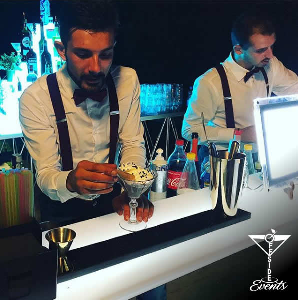I professionisti di OFFSIDE EVENTS per un open bar di qualità